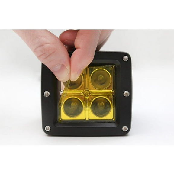One 2" x 2" Yellow Universal LED Lamp Film Cover