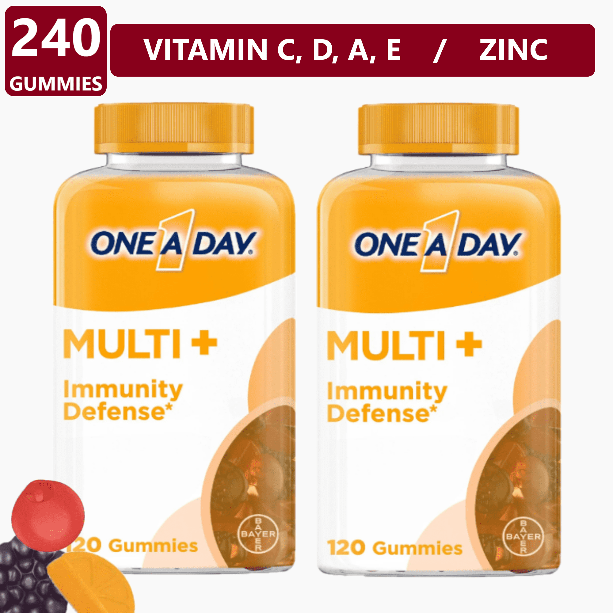 One A Day (2 PACK) Multi+ Immunity Defense Complete Multivitamin