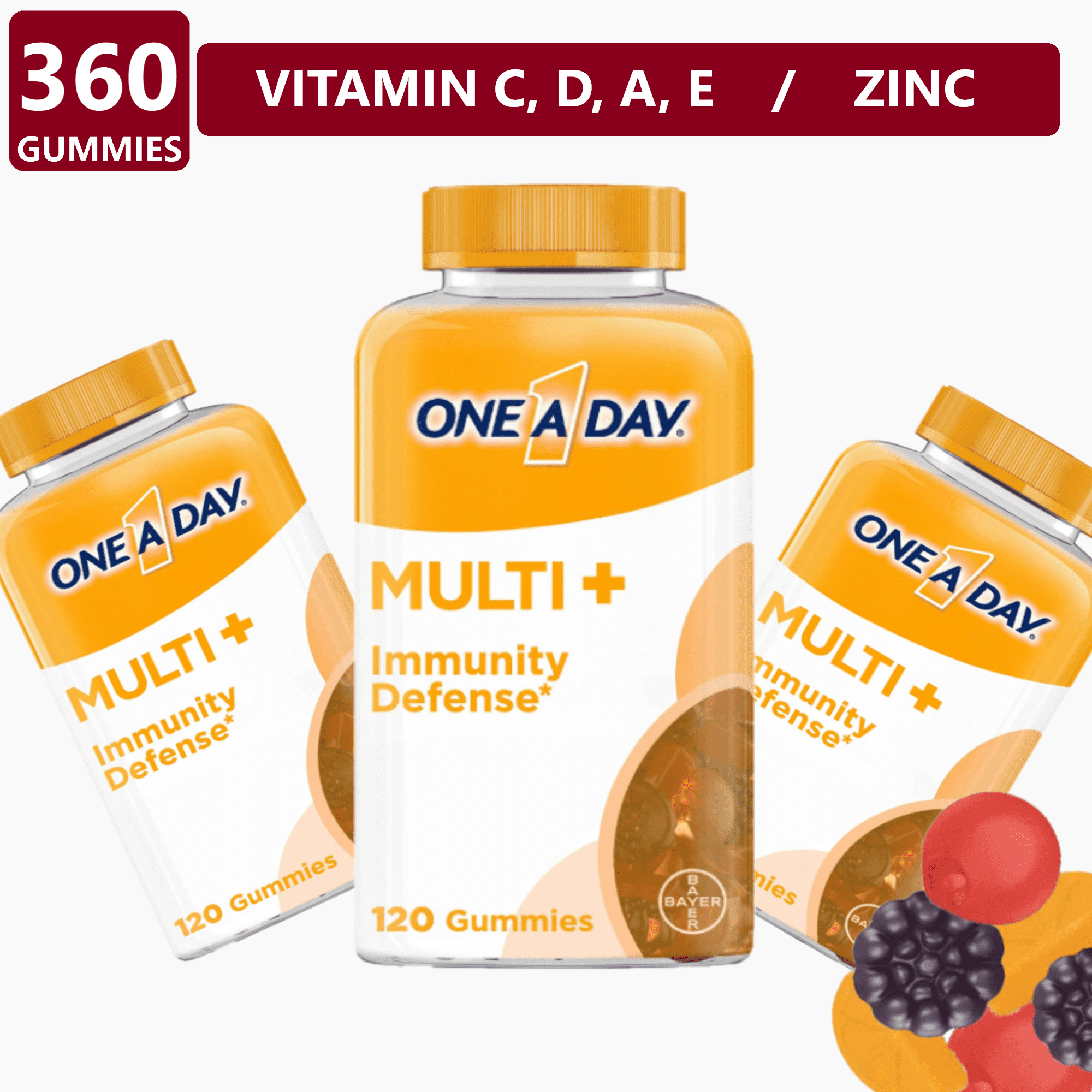 One A Day (3 PACK) Multi+ Immunity Defense Complete Multivitamin