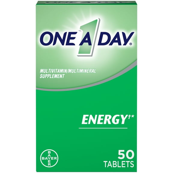 One A Day Energy Multivitamin Tablets, Multivitamins for Men & Women, 50 Ct