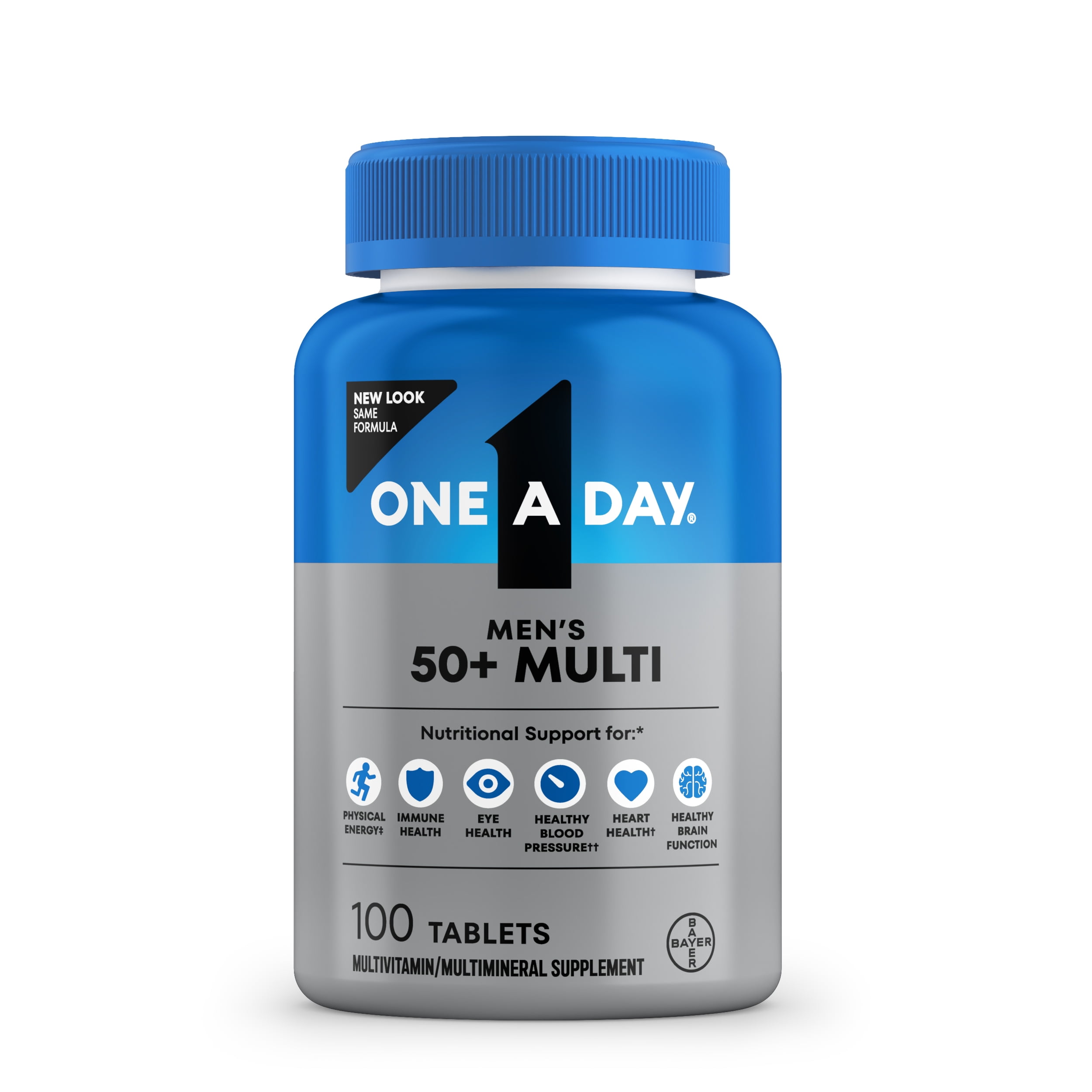 One A Day Men's 50+ Multivitamin Tablets, Multivitamins for Men, for Immune Health Support 100 Count