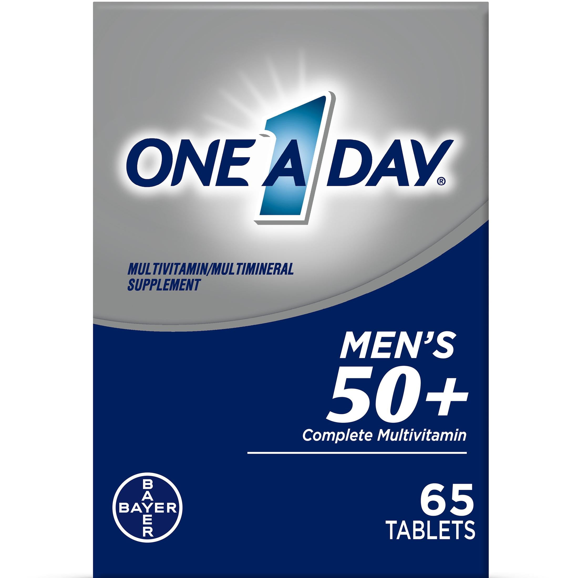One A Day Men's 50+ Multivitamin Tablets, Multivitamins for Men, 65 Ct