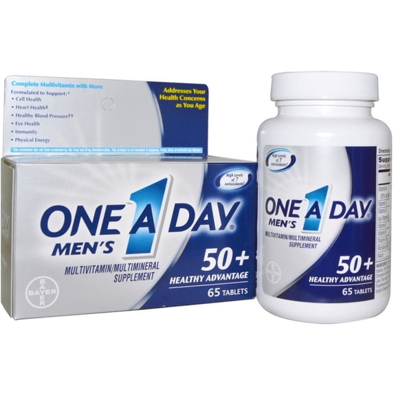 One-A-Day Men's Advantage 50+ Multivitamin 65 ea (Pack of 2)