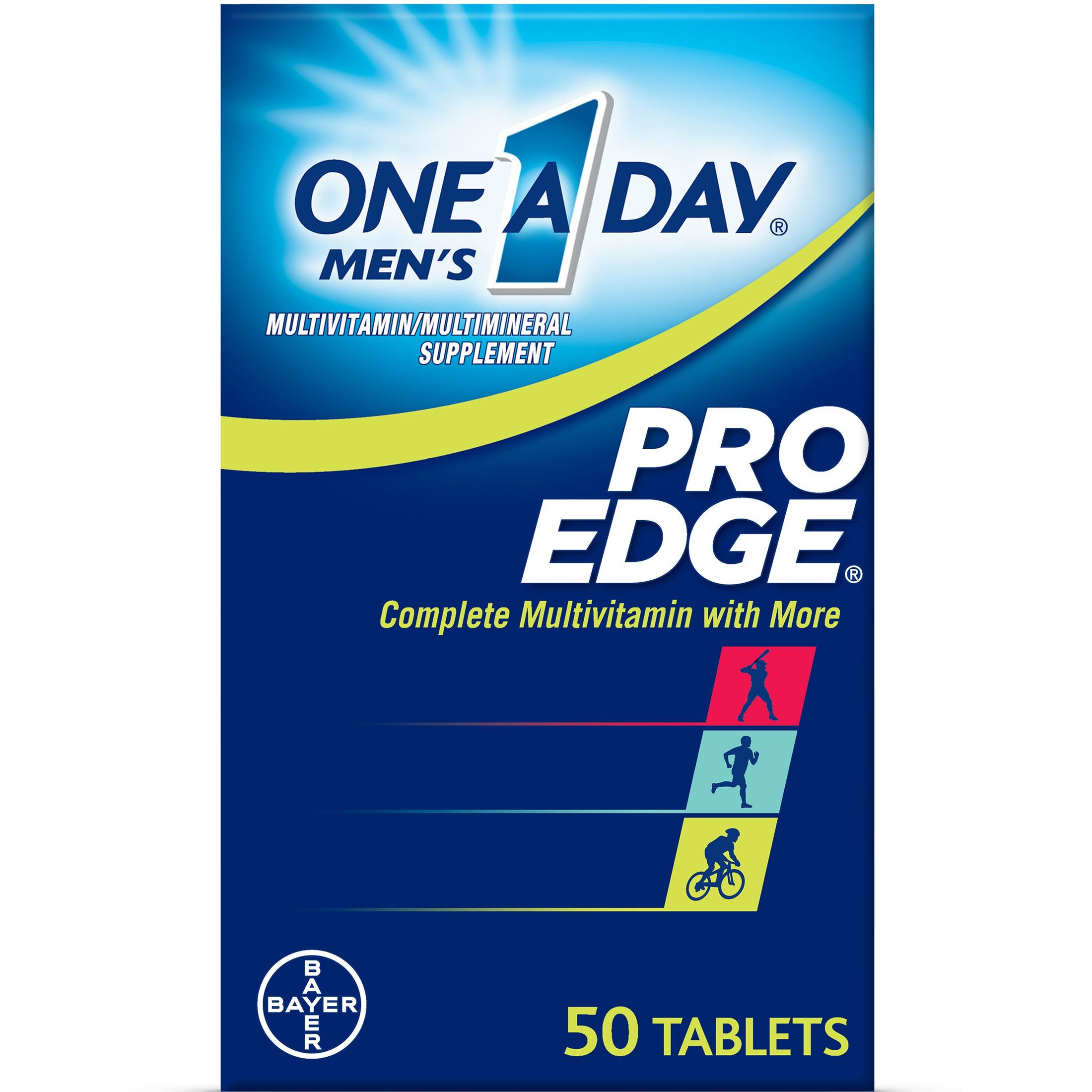 One A Day Men's Pro Edge Multivitamin Tablets, Multivitamins for Men, 50 Ct - image 1 of 15