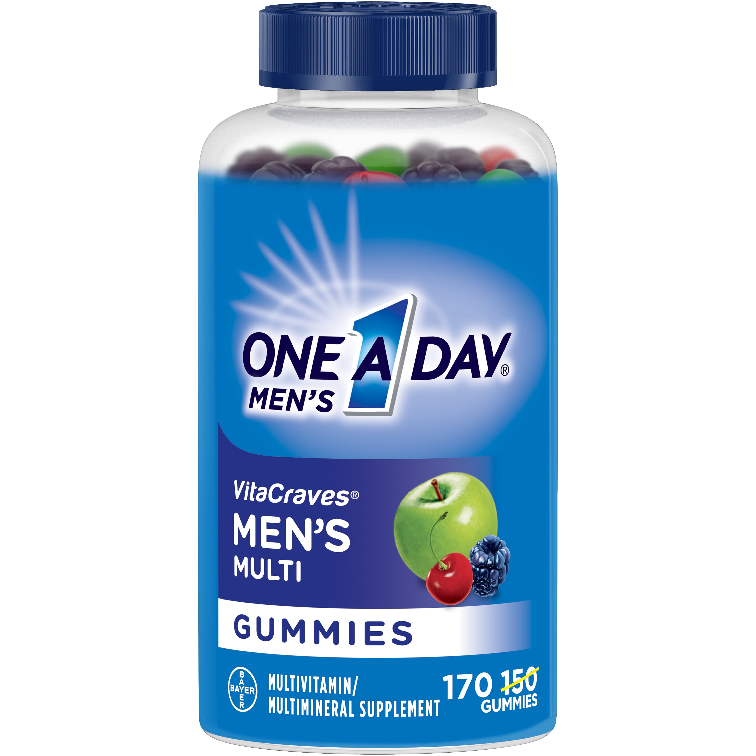 One A Day Men's VitaCraves Gummies, 150 Count + 20 Bonus Pack