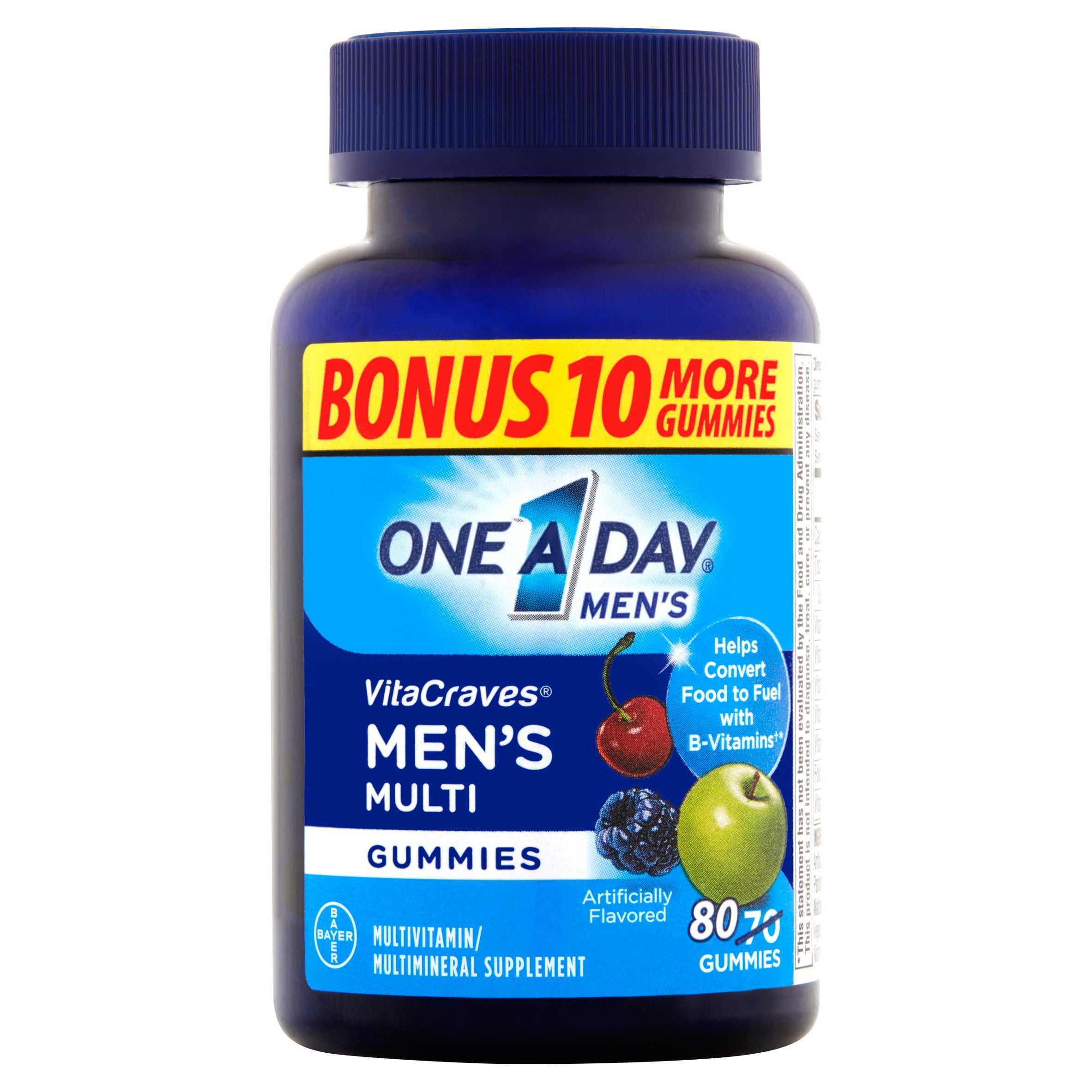 One A Day Men?s VitaCraves Multivitamin Supplement Gummies, 80 Count, Bonus Pack