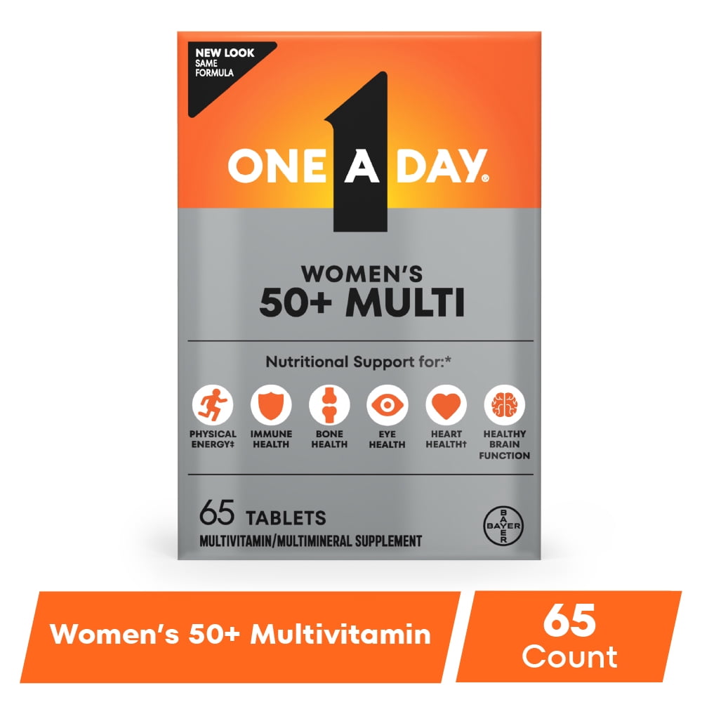 One A Day Multivitamin for Women 50 and Over, Women’s Vitamins for Bone Health, 65 Count