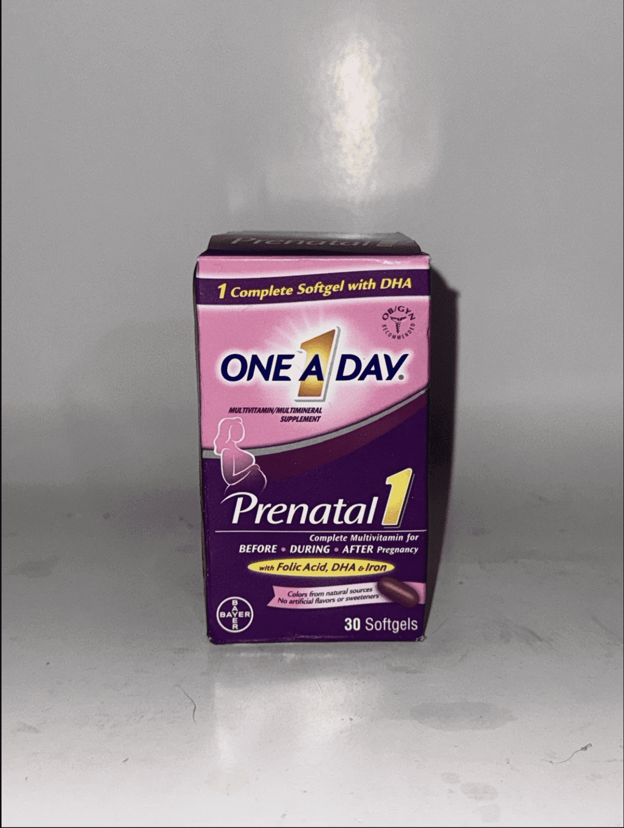 One-A-Day Prenatal 1 with DHA & Folic Acid Softgels, 30 ea (Pack of 2)