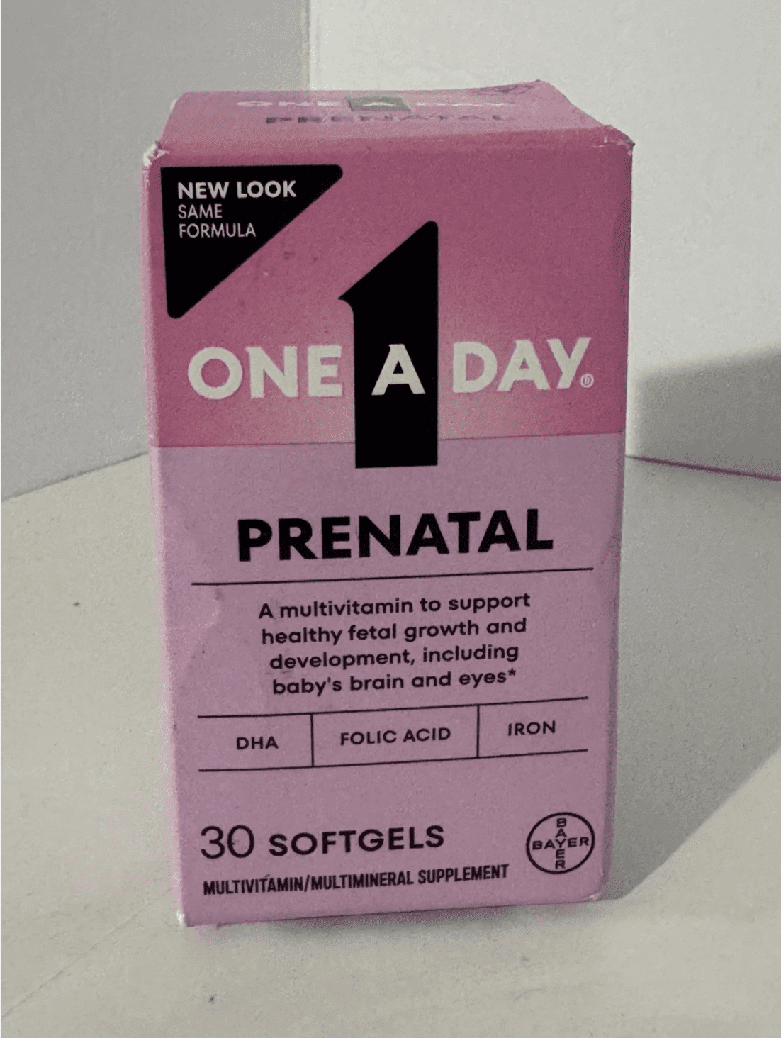 One-A-Day Prenatal 1 with DHA & Folic Acid Softgels, 30 ea (Pack of 4)