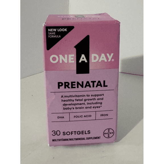 One-A-Day Prenatal 1 with DHA & Folic Acid Softgels, 30 ea (Pack of 6)