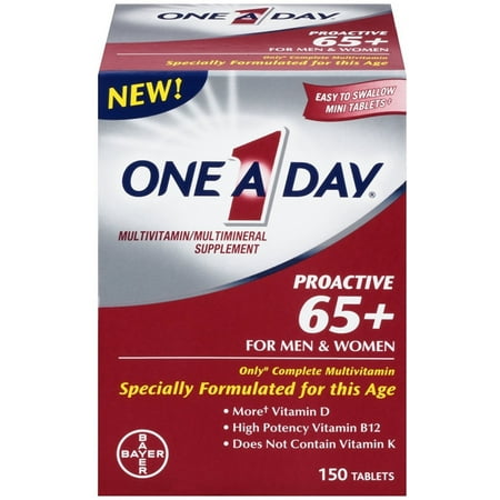 One A Day Proactive 65+ Multivitamin/Multi-Mineral Tablets 1 150 Each - (Pack of 6)