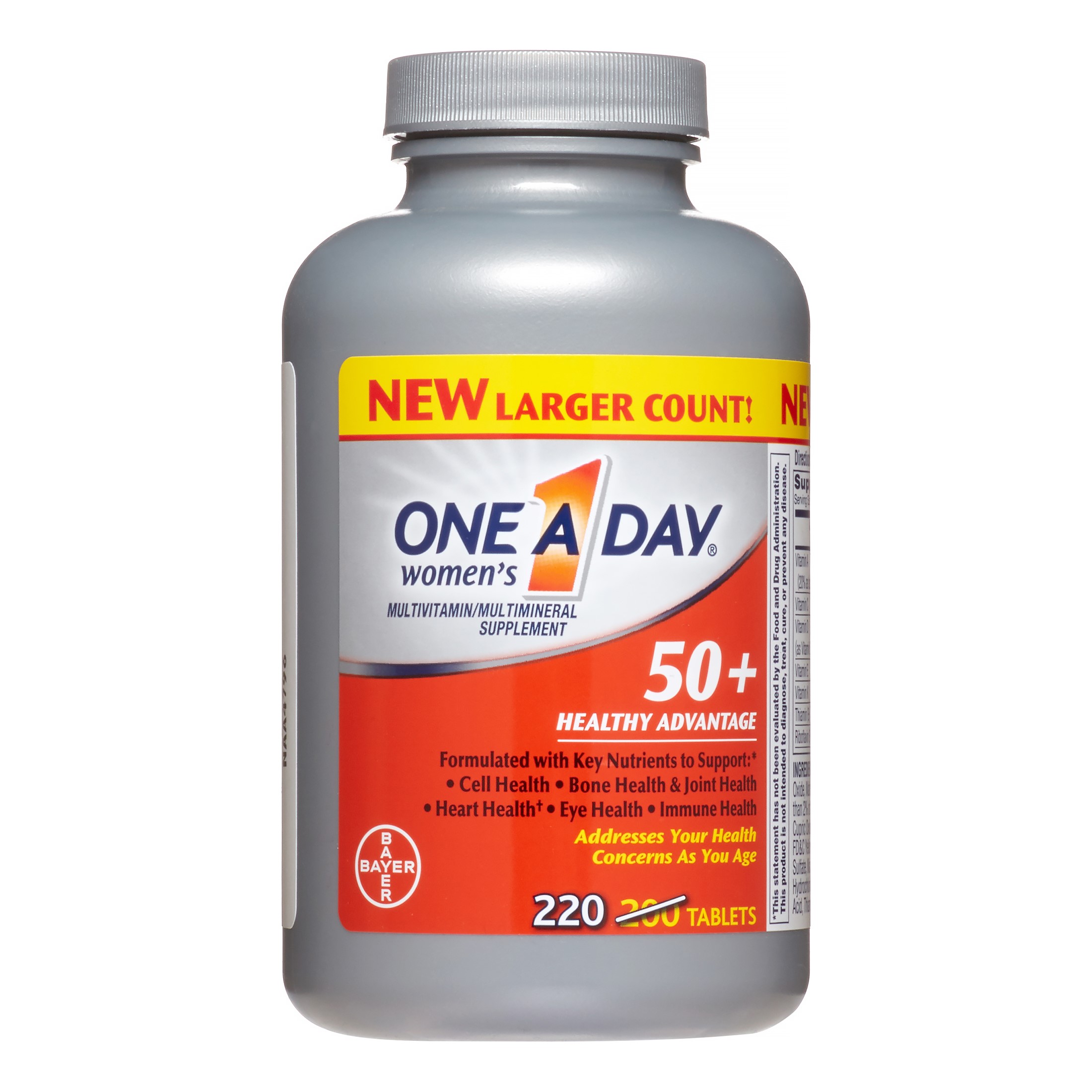 One A Day Women's 50+ Healthy Advantage Multivitamin Tablets, 220 Ct - image 1 of 2