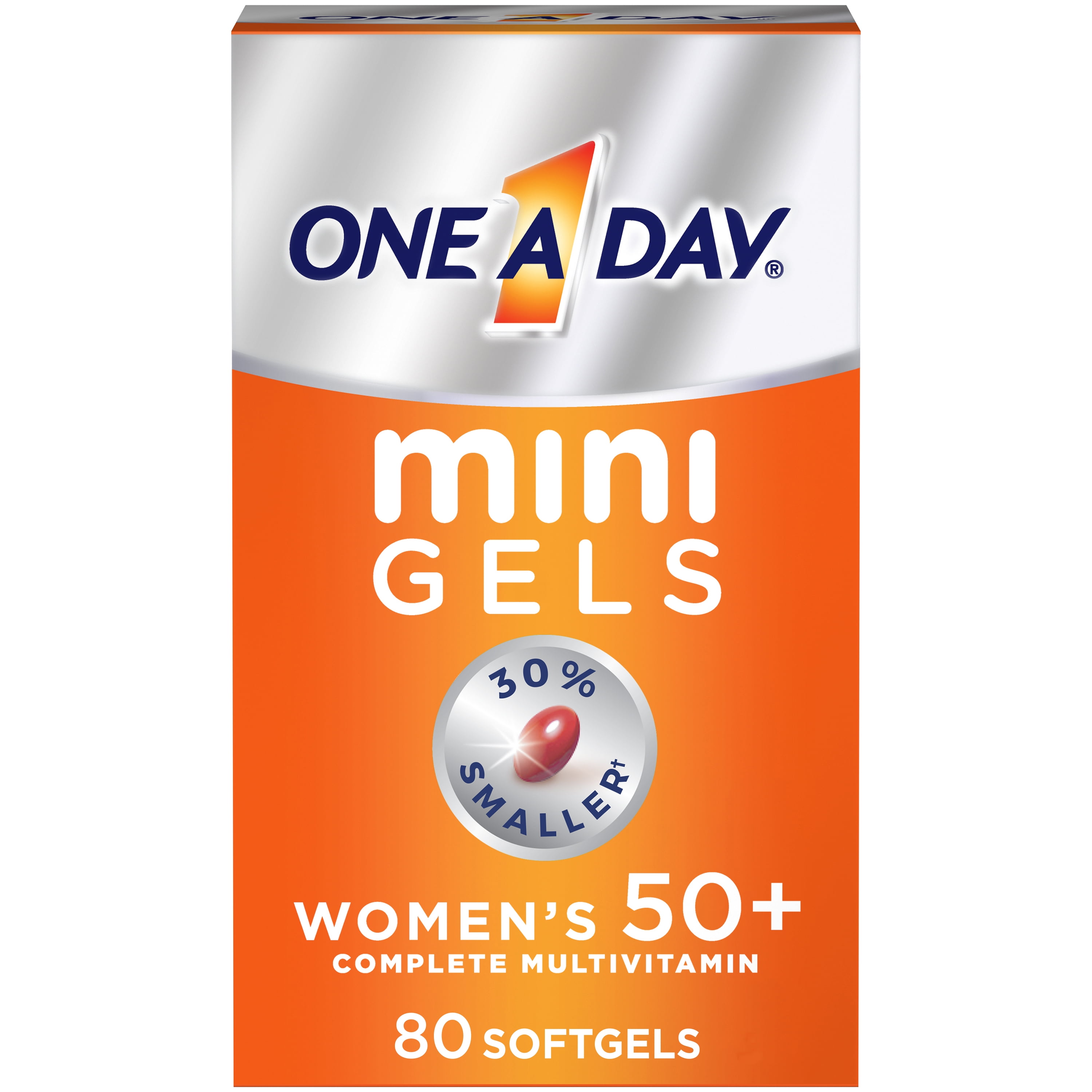One A Day Women's 50+ Mini Gels, Multivitamins for Women, 80 Ct ...
