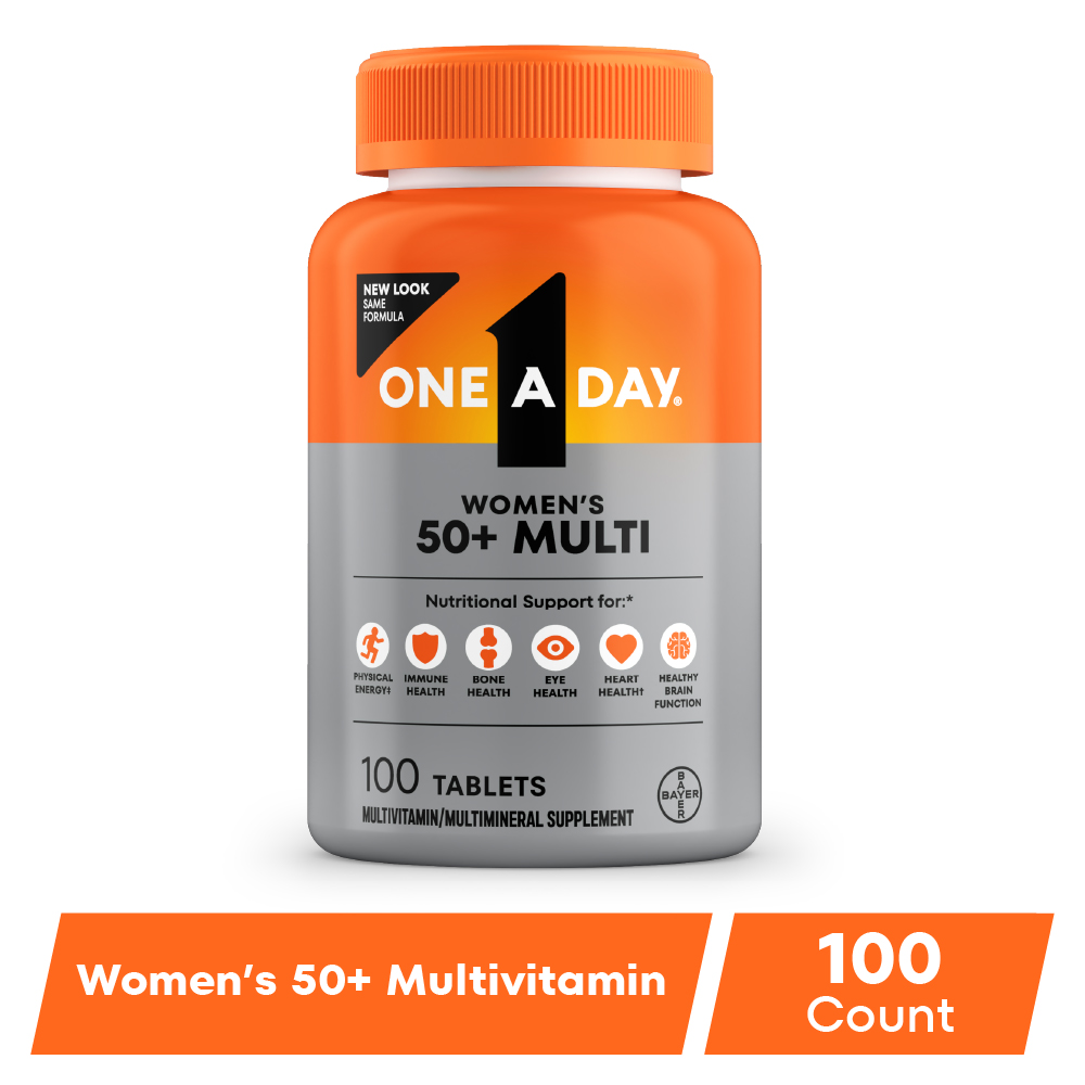 One A Day Multivitamin for Women 50 and Over, Women’s Vitamins for Bone Health, 100 Count