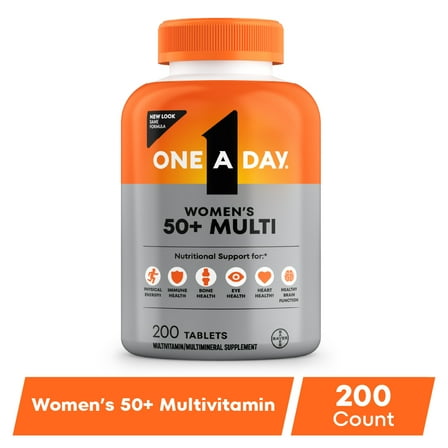 One A Day Multivitamin for Women 50 and Over, Women’s Vitamins for Bone Health, 200 Count