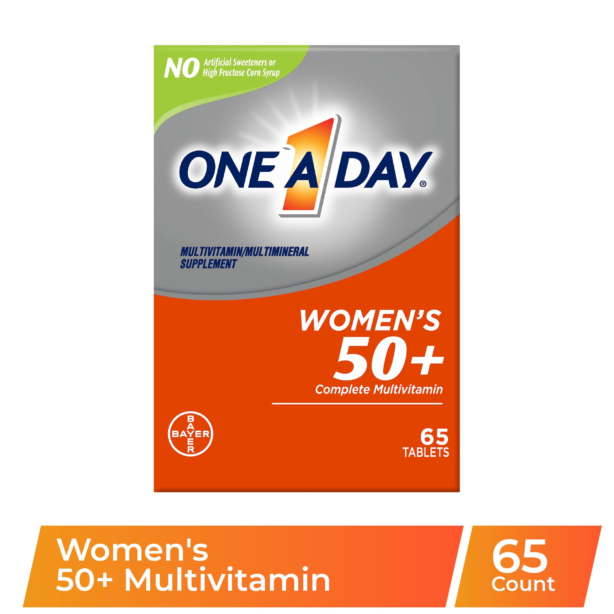 One A Day Women's 50+ Multivitamin Tablets, Multivitamins for Women, 65 Ct