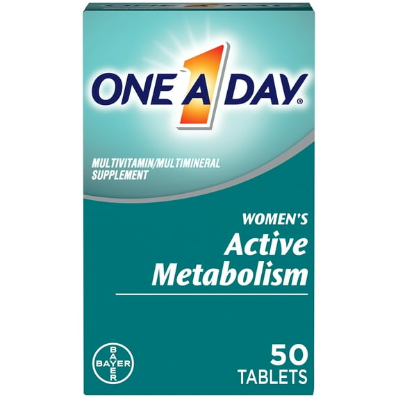One A Day Women's Active Metabolism Multivitamin Tablets, 50 Count