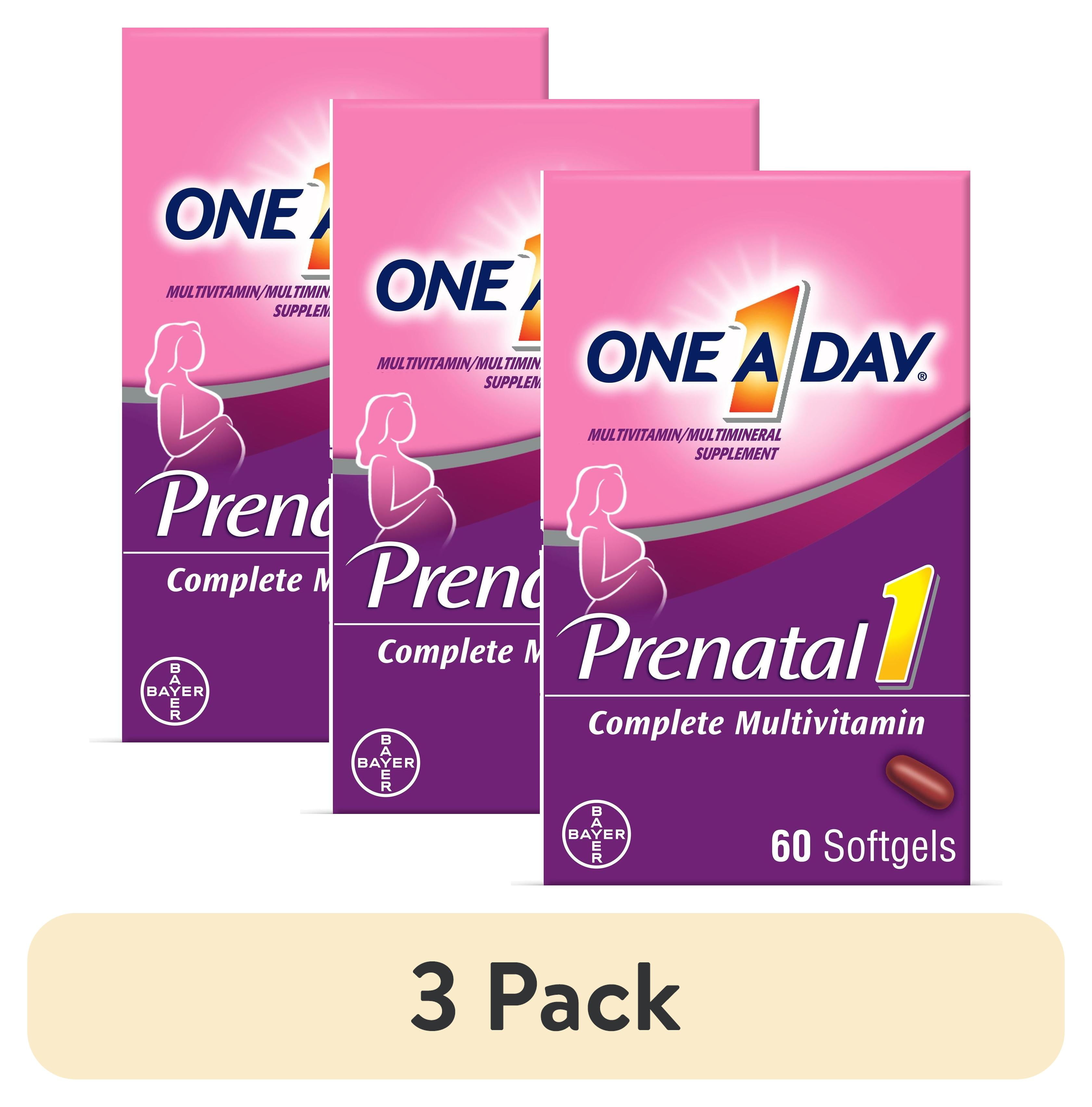 (3 pack) One A Day Women's Prenatal Multivitamin with Folic Acid, DHA ...