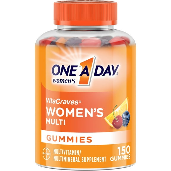 One A Day Women's VitaCraves Multivitamin Gummies, Supplement with Vitamins A, C, E, B6, B12, Calcium, and Vitamin D, 150 ct.