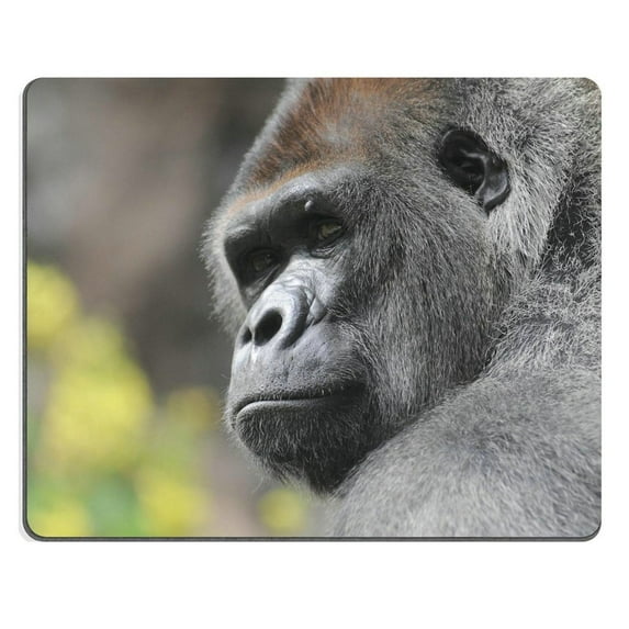 One Adult Black Gorilla near Some Yellow Flowers Mouse pads Gaming Mouse Pad 9.84x7.87 inches