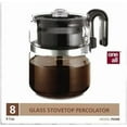thumbnail image 1 of Medelco Stovetop Percolator Coffee Maker - Glass, Black Handle - 8 Cup, 1 of 1