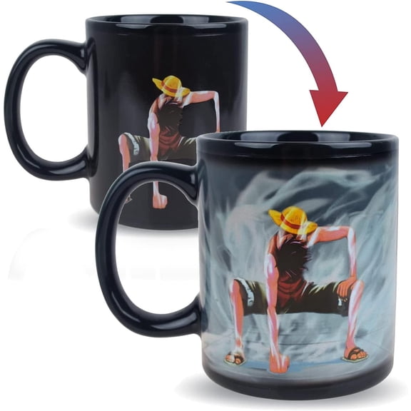 One Anime Piece Luffy Changing Coffee Mug Heat-Sensitive Reactive Ceramic Cup Coffee Mug