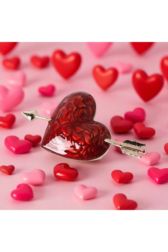 One Arrow Heart Piercing Oil Painting Brooch New Fashion Retro Style Exquisite Versatile Pin