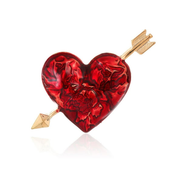 One Arrow Piercing Heart Oil Painting Brooch New Fashion Retro Style Exquisite Versatile Brooch Pin