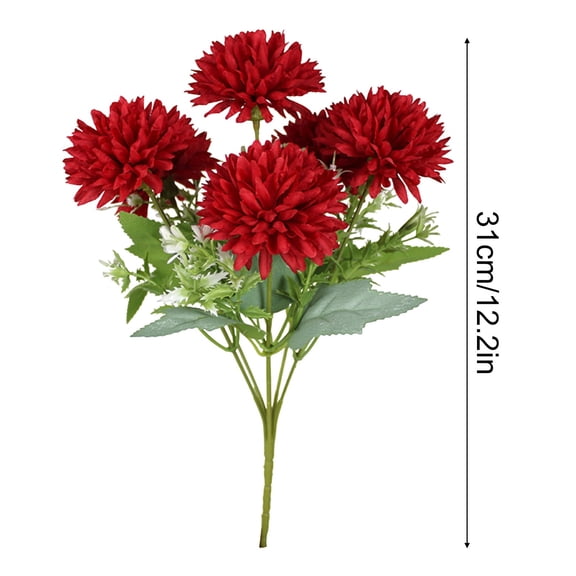 One Artificial Flower Artificial Fall Flowers Mums Orange Flowers Assorted Mums Chrysanthemums Bouquet Fall For Vase Table Arrangement For Wedding Home Outdoor Autum