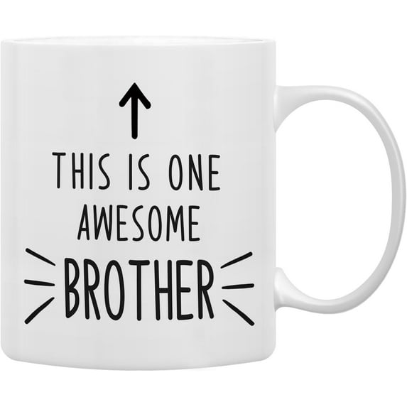 This is One Awesome Brother Coffee Mugs Mug, Brother Birthday Christmas Wedding Gifts from Sister Brother,Inspirational Brother Gift Double Side Printed Ceramic Mug Cup 11 Ounce