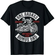 One Badass Bonus Stepdad Biker Motorcycle Step Dad Gift Idea T-Shirt