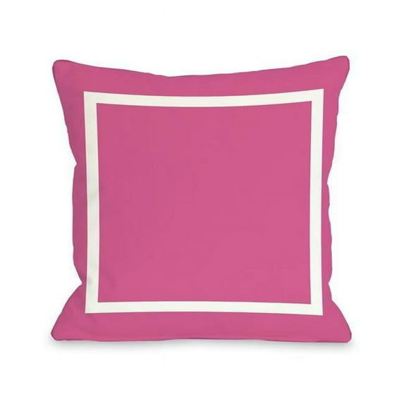 One Bella Casa 71091PL16O 16 x 16 in. Samantha Simple Square Outdoor Pillow - Hot Pink