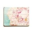 thumbnail image 1 of One Bella Casa 73708PW2534 25 x 34 in. Delicate Peony Planked Wood Wall Decor, Turquoise Pink, 1 of 1