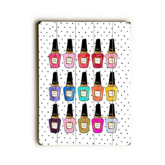 One Bella Casa 74453PW1216 12 x 16 in. Polish My Nails Planked Wood Wall Decor by Timree, Multicolor