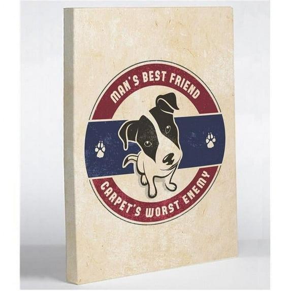 One Bella Casa 74631WD11 11 x 14 in. Mans Best Friend Carpets Worst Enemy Canvas Wall Decor, Multicolor