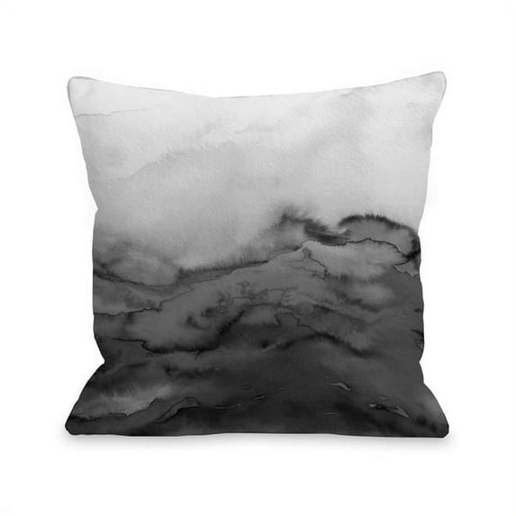 One Bella Casa 82811PL18 18 x 18 in. Winter Waves Greyscale Pillow by Julia Di Sano, Gray