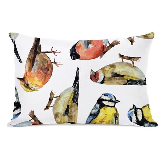 One Bella Casa 86274PL42 14 x 20 in. Watercolor Birds Pillow