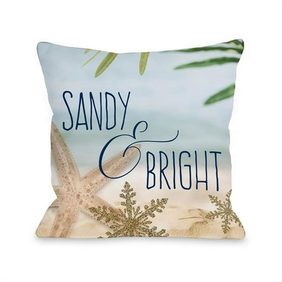 One Bella Casa 87307PL18 18 x 18 in. Sandy & Bright Pillow