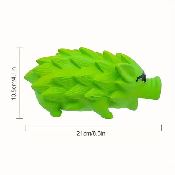 One Big Hedgehog Latex Squeak Dog Chew Toy - Durable rubber teething toy for medium to large dogs - No batteries required - Graphic design
