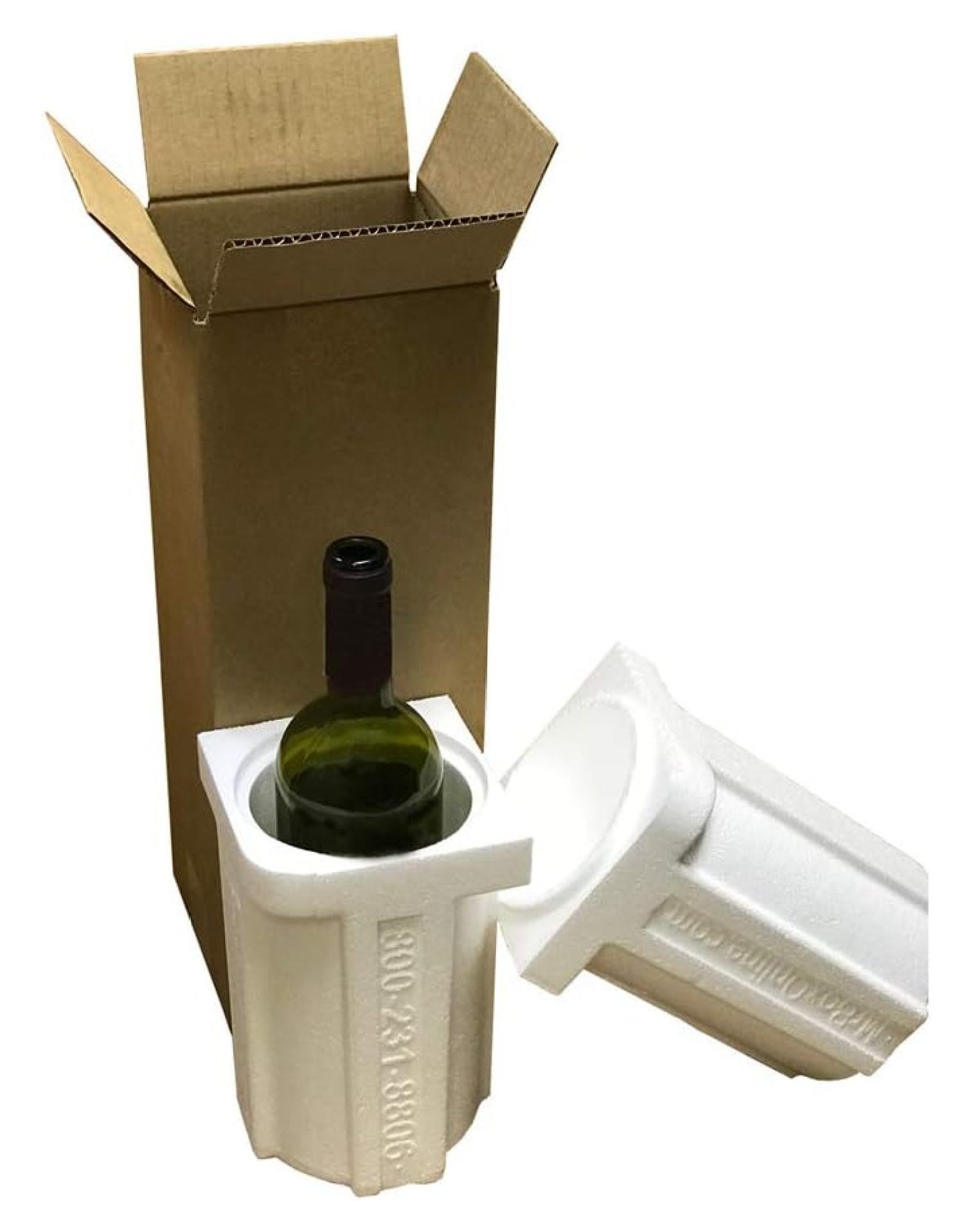 One Bottle Styrofoam Wine Shipper with Cardboard Shipping Box/Holds