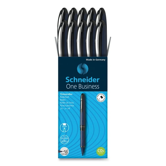 One Business Rollerball Pen, Stick, Fine 0.6 mm, Black Ink, Dark Blue/Black Barrel, 10/Box | Bundle of 2 Boxes