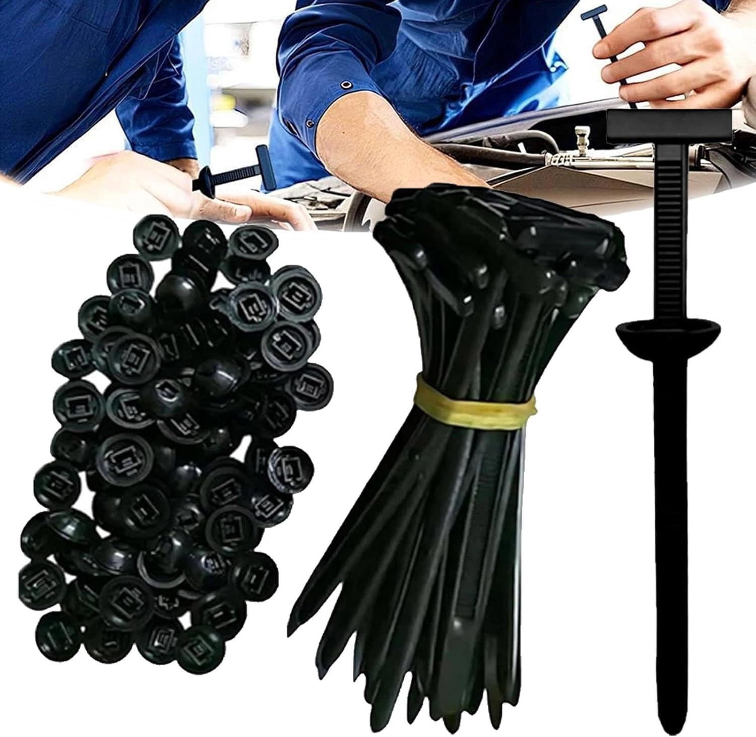One Button Fastening Ties, Nylon Universal Tie Tool, Plastic Cable Ties ...