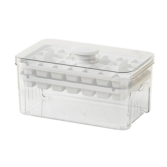 One-Button Ice Mold Box - Push-Type Ice Compartment with Film Release, Home Ice Maker with Removable Ice Film