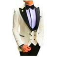 One Button Men Suits Hot Pink and Black Groom Tuxedos Peak Lapel