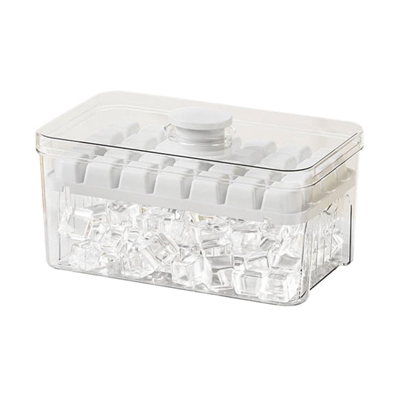 One Button Push Ice Tray, Easy Release Ice Cube Mold for Freezer, Home Ice Mould with Push Compartment, Quick Ice Maker for Refrigerator