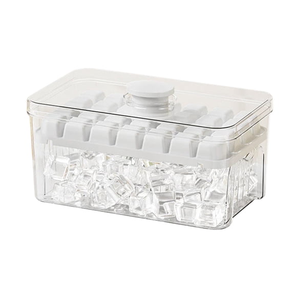 One Button Push Ice Tray, Easy Release Ice Cube Mold for Freezer, Home Ice Mould with Push Compartment, Quick Ice Maker for Refrigerator