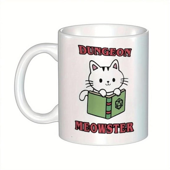 One Ceramic Cup Featuring a Kitten And Book Design Suitable Multiple Uses Can Be Washed in a And Makes Those Who Love Cats And Reading