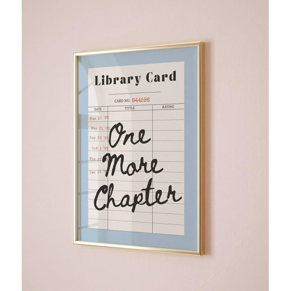 One More Chapter Poster Library Card Print Reading Room Decor Book Lover Wall Art Aesthetic Print Retro Library Card Art Reading Nook Poster Wall Art Modern Wall Decor