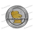 thumbnail image 1 of One Checkmate Remastered Sticker. Brushed Metal Style - 7.5" diameter, 1 of 2