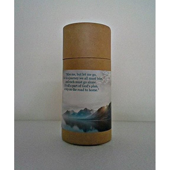 One Child/Pet - Natural Biodegradable CREMATION SCATTERING TUBE with Telescopic Lid & Instructions (Style: Mountains)